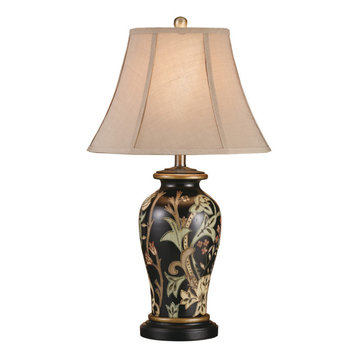 Windham Hand Painted Floral Pattern Ceramic Table Lamp