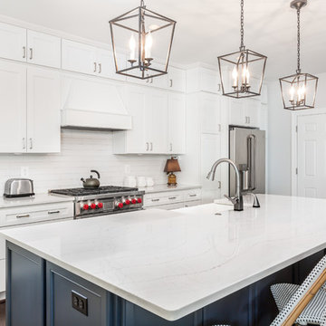 Stunning White and Navy Kitchen