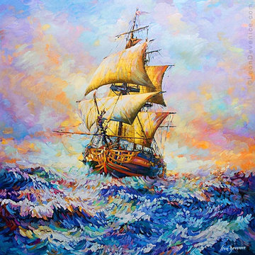 Ship art, Ship painting, Original Paintings for Sale by Leon Devenice