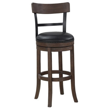 Bowery Hill 26" Swivel Counter Stool in Washed Brown and Black