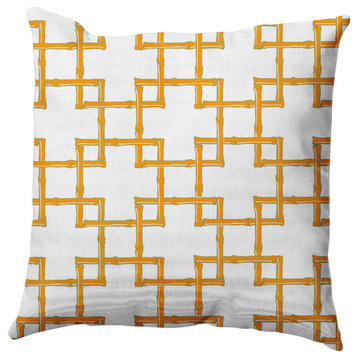 Bamboo Decorative Throw Pillow, Mango, 18"x18"
