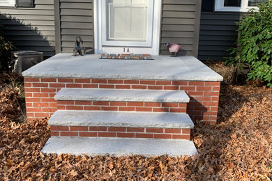 Exterior Railing - New Masonry/Brick Steps W/ Granite Treads