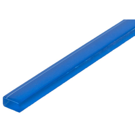 0.63"x8" Crystal Glass Liner, Caribbean Blue, Set of 10