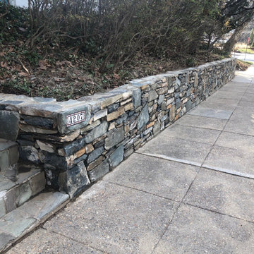 Dry Stacked Field Stone Retaining Wall in AU Park NW Washington DC