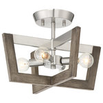 Designers Fountain - Westend 4 Light Semi-Flush Mount, Satin Platinum - A simple frame finished in Polished Nickel suspending clear beveled glass panels. Ethan is a touch retro, a tad vintage, a dash modern and adds a subtle splash of excitement to your space.