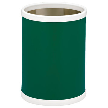 Kraftware Round Wastebasket, Dark Green