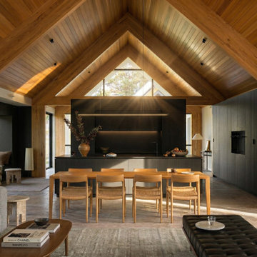"The Obsidian Grove" Warm Minimalism Kitchen in Organic Modernism #interiordesig