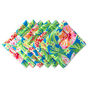 DII Summer Floral Print Outdoor Napkin, Set of 6
