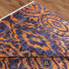 Unique Size 6'x12' Purple and Orange Kaitag Hand Knotted Wool Area Rug H8821