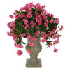 Faux Bougainvillea in Gray-Washed Roman Urn Planter, Orchid Pink