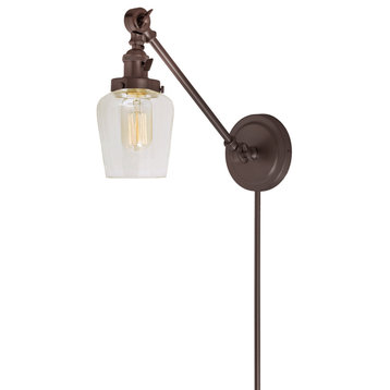 Midtown 1-Light Double Swivel Taytum Wall Sconce, Oil rubbed bronze