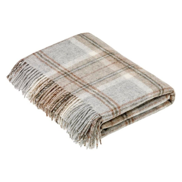 Naturally Bronte Shetland Quality Pure New Wool Gray Aysgarth Throw Blanket