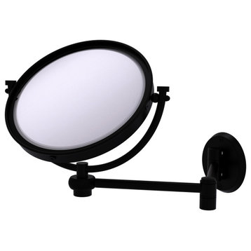 8" Wall-Mount Extending Twist Makeup Mirror 5X Magnification, Matte Black