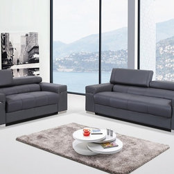 Soho Modern Leather Sofa Set - $2457.95 - Living Room Furniture Sets
