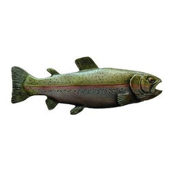Inviting Home Inc. - Rainbow Trout Pull, Right, Hand-Tinted Pewter - Cabinet And Drawer Handle Pulls