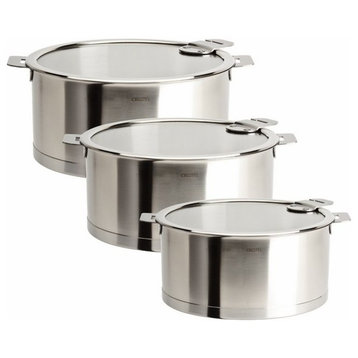 Cristel Strate Removable Handle - Set of 3 Saucepans w/Lids