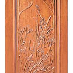 Single Door, Hand Carved 1-Panel in Mahogany - Front Doors