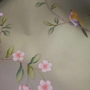 Oriental silk wallpaper in China-Details
