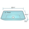 MR Direct 640 Turquoise Colored Glass Vessel Sink, Oil Rubbed Bronze, Glass Wate