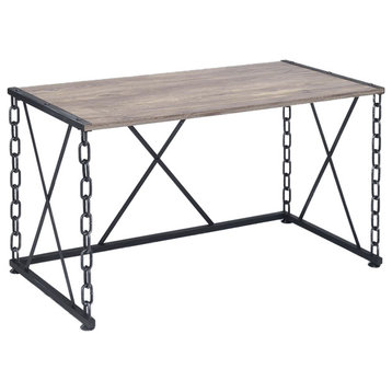 ACME Jodie Console Table, Rustic Oak and Antique Black Finish