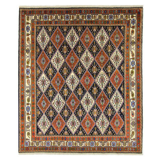 Ahgly Company Indoor Square Oriental Gray Industrial Area Rugs, 5' Square