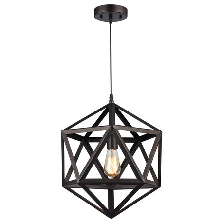 Chloe Lighting Osbert Industrial Oil Rubbed Bronze 1 Light Pendant