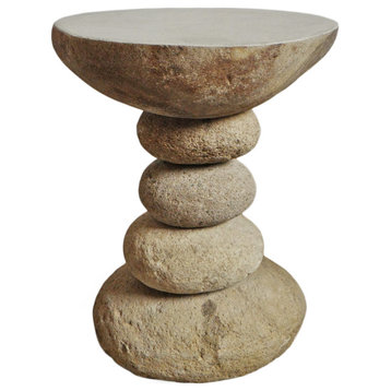 River Rock Stack Side Table Stool 3