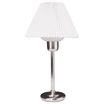 Helena Steel Table Lamp, Satin Chrome