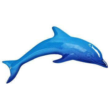 Mini Dolphin Ceramic Swimming Pool Mosaic, Light Blue