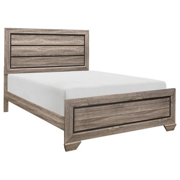 Lexicon Beechnut Contemporary Raised Panel Wood Full Bed in Natural
