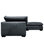 Uptown 100% Top Grain Leather Sectional with Ottoman, Gray