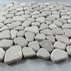 Crema Marfil Marble Nonslip Shower Tile Tumbled Pebble Stone Riverrock, 1 sheet
