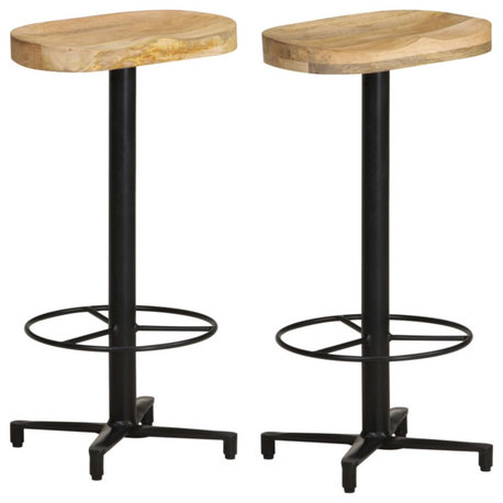 Vidaxl Bar Stools 2-Piece 30" Solid Mango Wood