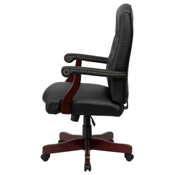 Flash Furniture Bonded Leather Office Chair, Black, 801L-LF0005-BK-LEA-GG
