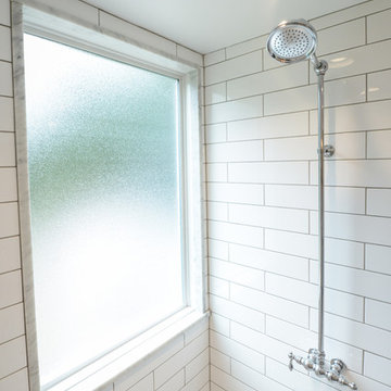 New vintage shower head - tempered/obscure window