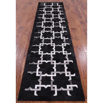 Hand Stitched Cowhide Runner Rug 3' X 10' - Q2810