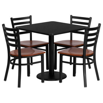 Flash Furniture 30'' Square Black Laminate Table Set