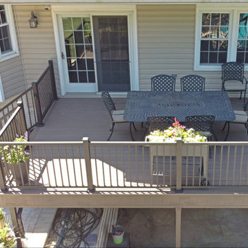 Fortress Steel Framed Deck with TimberTech Dark Roast and Keylink Black Textured