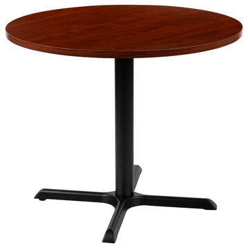 Flash Furniture 36" Round Wood Top Conference Table in Cherry