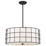 Savoy House - Savoy House 7-8501-5-89 Hayden - Five Light Pendant - The Hayden is a contemporary pendant with an indusHayden Five Light Pe Black White Fabric S *UL Approved: YES Energy Star Qualified: n/a ADA Certified: n/a  *Number of Lights: Lamp: 5-*Wattage:60w Incandescent bulb(s) *Bulb Included:No *Bulb Type:Incandescent *Finish Type:Black