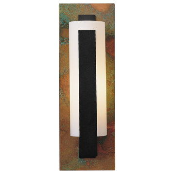 217186-1015 Forged Vertical Bar Sconce - Cherry or Copper Backplate in Sterling