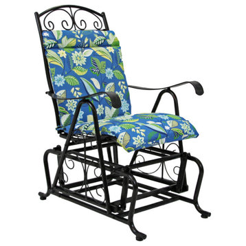 Single Glider Chair Cushion, 1 Piece Seat and Back, Skyworks Caribbean