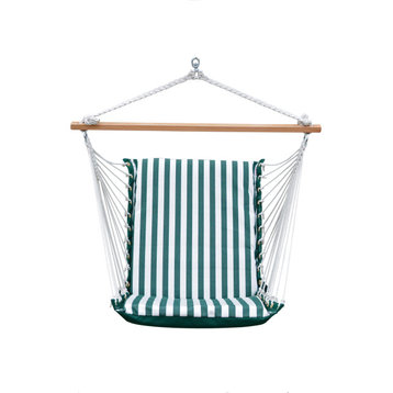 Sunbrella Hanging Soft Comfort Chair, Green, Striped