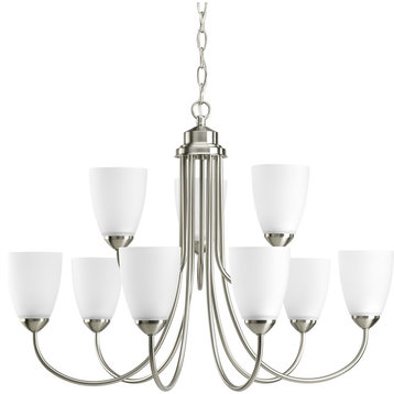 Gather Collection 9-Light Chandelier, Brushed Nickel