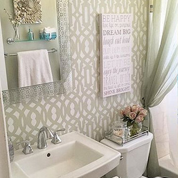 Trellis Allover Stenciled Bathroom