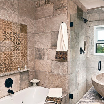 Stone Floor – Antique, Reclaimed Limestone ‘Barre Montpelier’ pavers