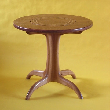 sapele center rotating cribbage table