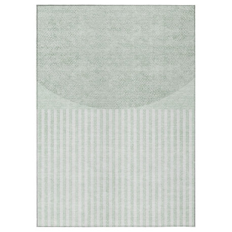 Machine Washable Indoor/Outdoor Chantille ACN2134 Green 5' x 7'6" Rug