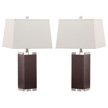 Deco 27-Inch H Leather Table Lamp, Lit4143D-Set2