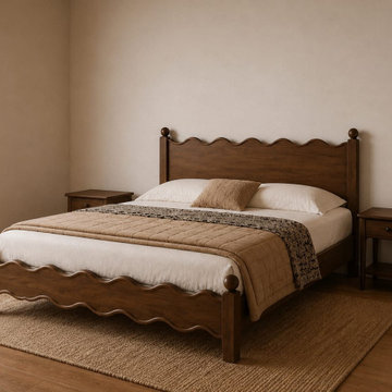 Modern Organic Platform Bed |Handcrafted Sculptural Bed Design | Contemporary St